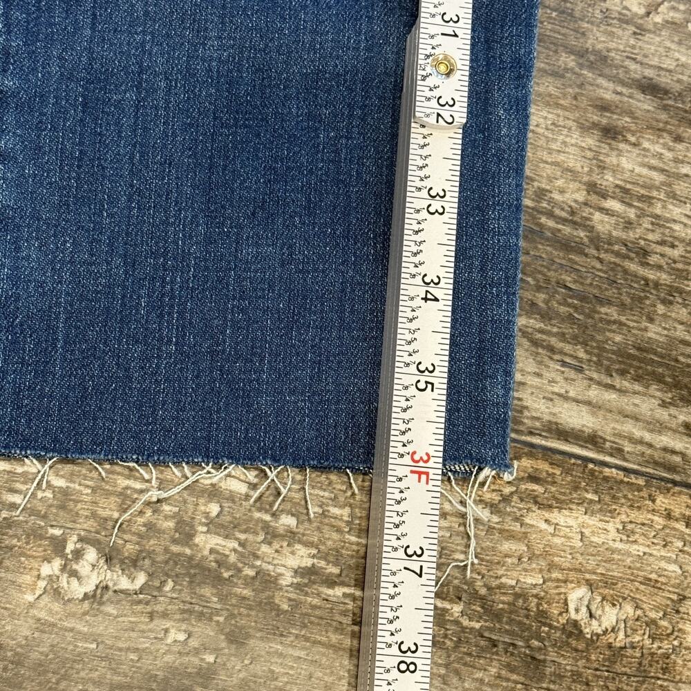 L'Agence Jeans Womens 27 Blue Sada Cropped‎ Slim Distressed Raw Hem Denim NEW - Picture 11 of 13